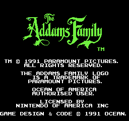 Addams Family Title Screen